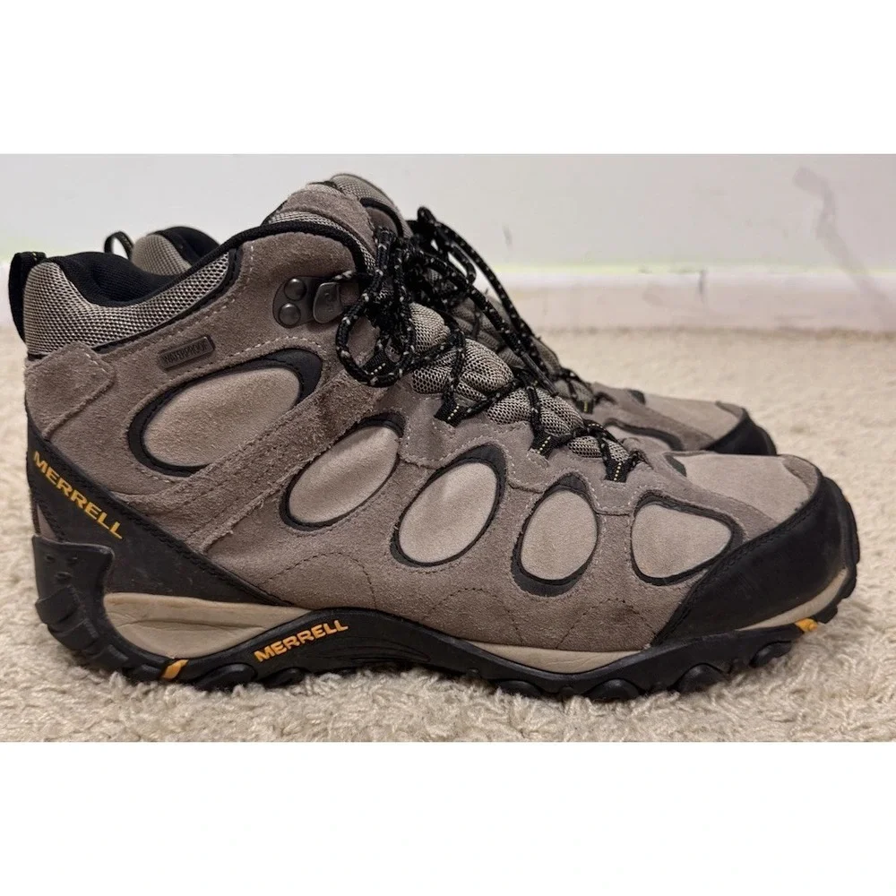 MERRELL Refuge Core Brindle Black Mid Performance Waterproof Boots Men's 14 Hike